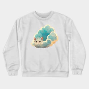 cute cat in a cloud Crewneck Sweatshirt